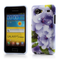 Силиконов гръб ТПУ за Samsung Galaxy S Advance I9070 сини цветя